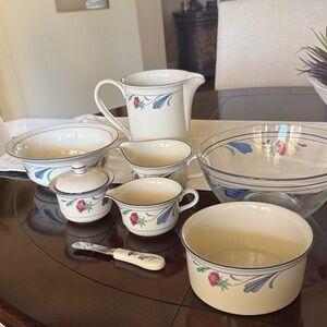 Lenox Poppies on Blue Serving Set